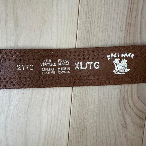 Western Leather Belt – Tooled Buckle, Made in Canada - Picture 5 of 7